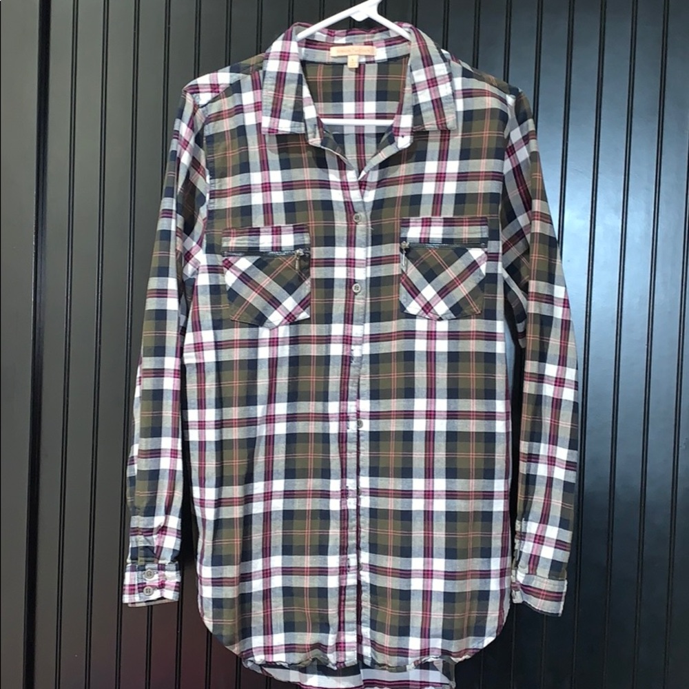 Gibson Latimer pink plaid button shirt